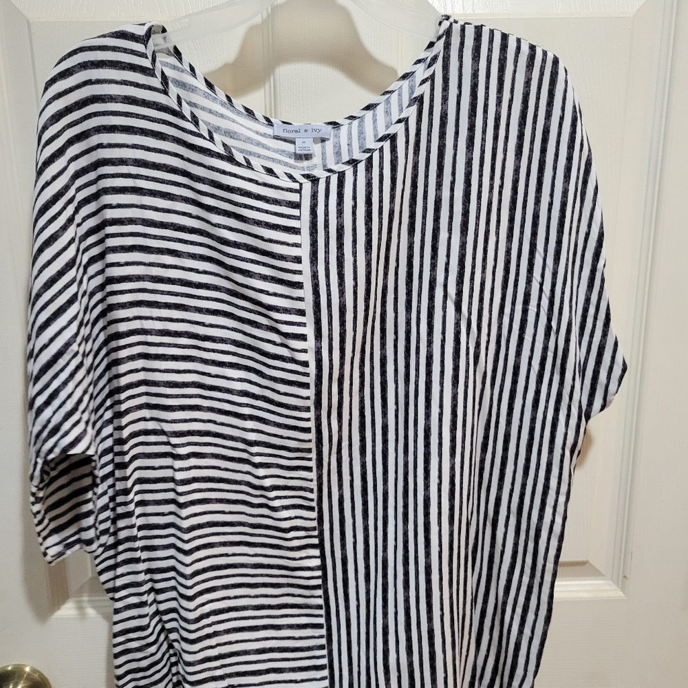 Black and White Striped Top